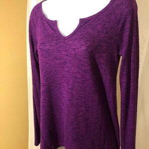 SO Cozy knit long sleeve purple shirt Size XS( fits like medium)